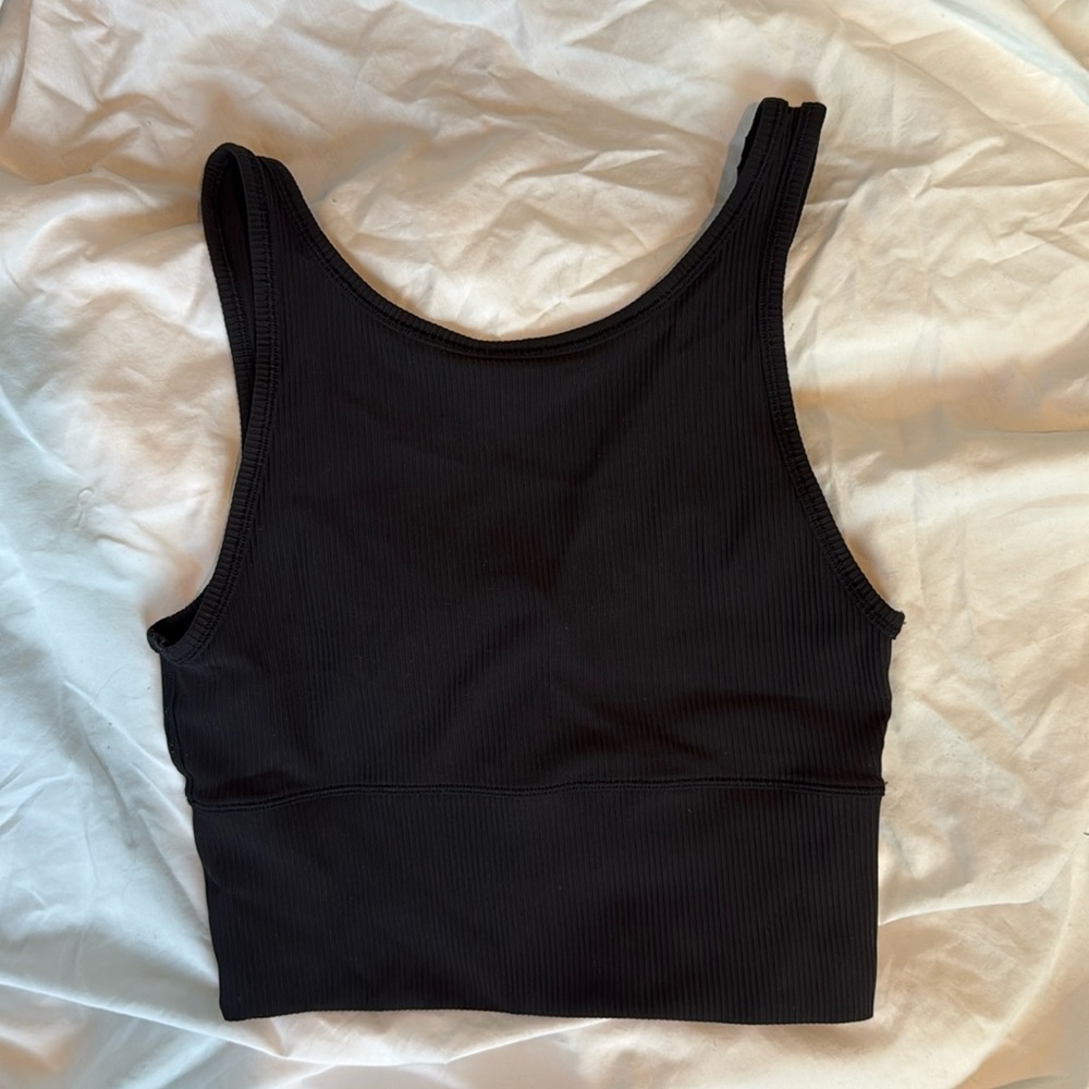 lululemon black ribbed crop top